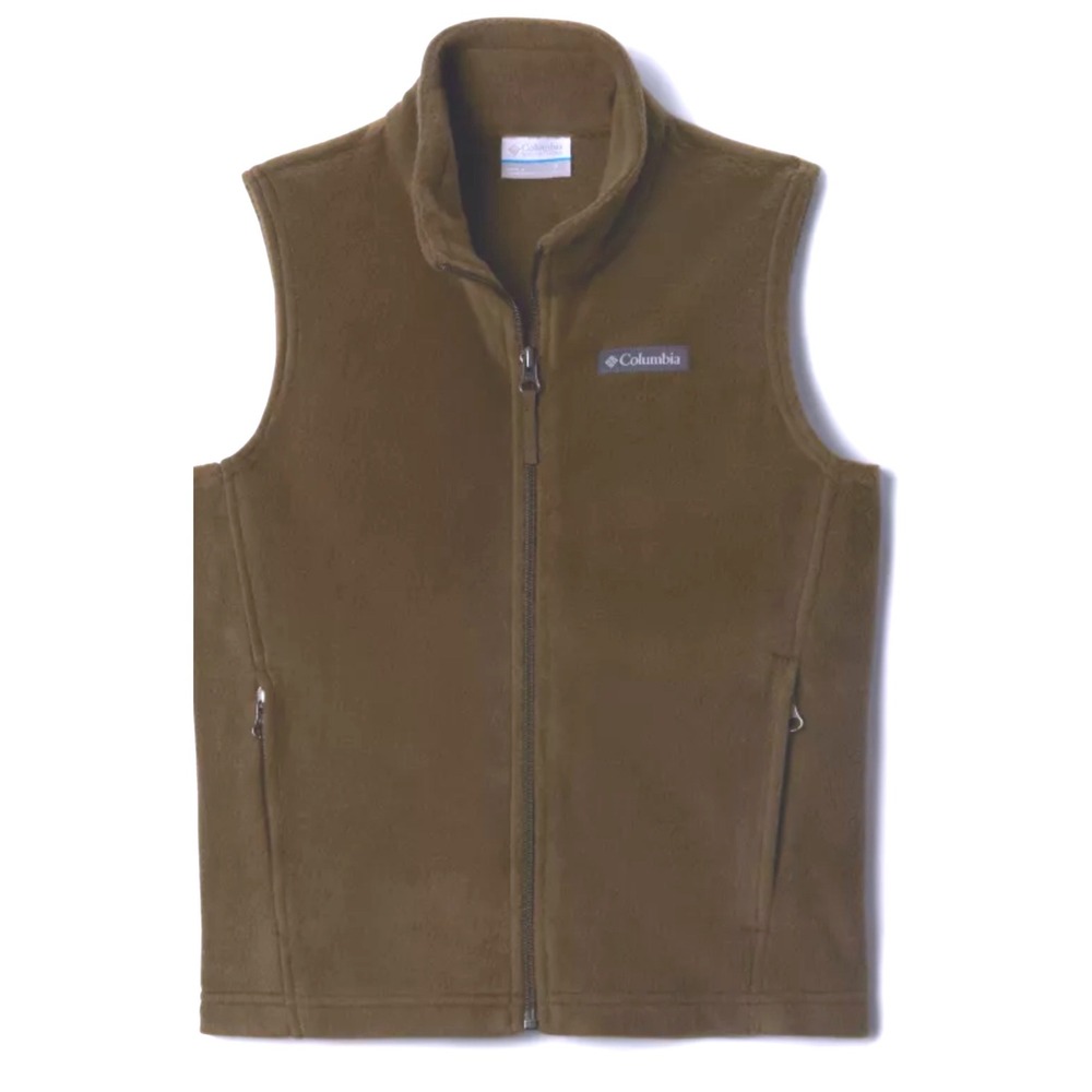COLUMBIA Mens Fleece Vestโ Chocolate Brown Full Zip size 2XT